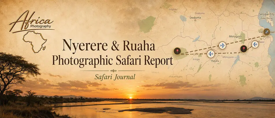 The map of the Nyerere and Ruaha National Parks phorographic safari report