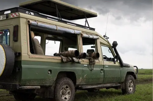 The dedicated photographic vehicle for the january 2027 photographic safari in northern Tanzania, Ndutu region during the great migration calving season