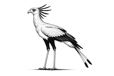Secretary bird in the Central Serengeti during a photographic safari in Tanzania