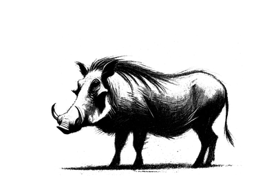 Warthog in the Central Serengeti during a photographic safari in Tanzania