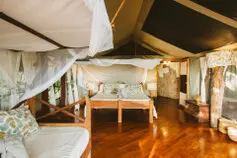 Rufiji River Camp is integrated in the 8 day fly-in photographic safari in combination with Ruaha National Park